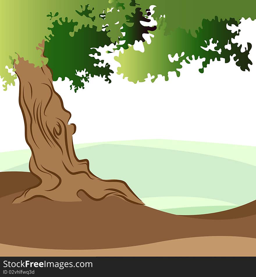 Abstract style tree illustration background. Abstract style tree illustration background