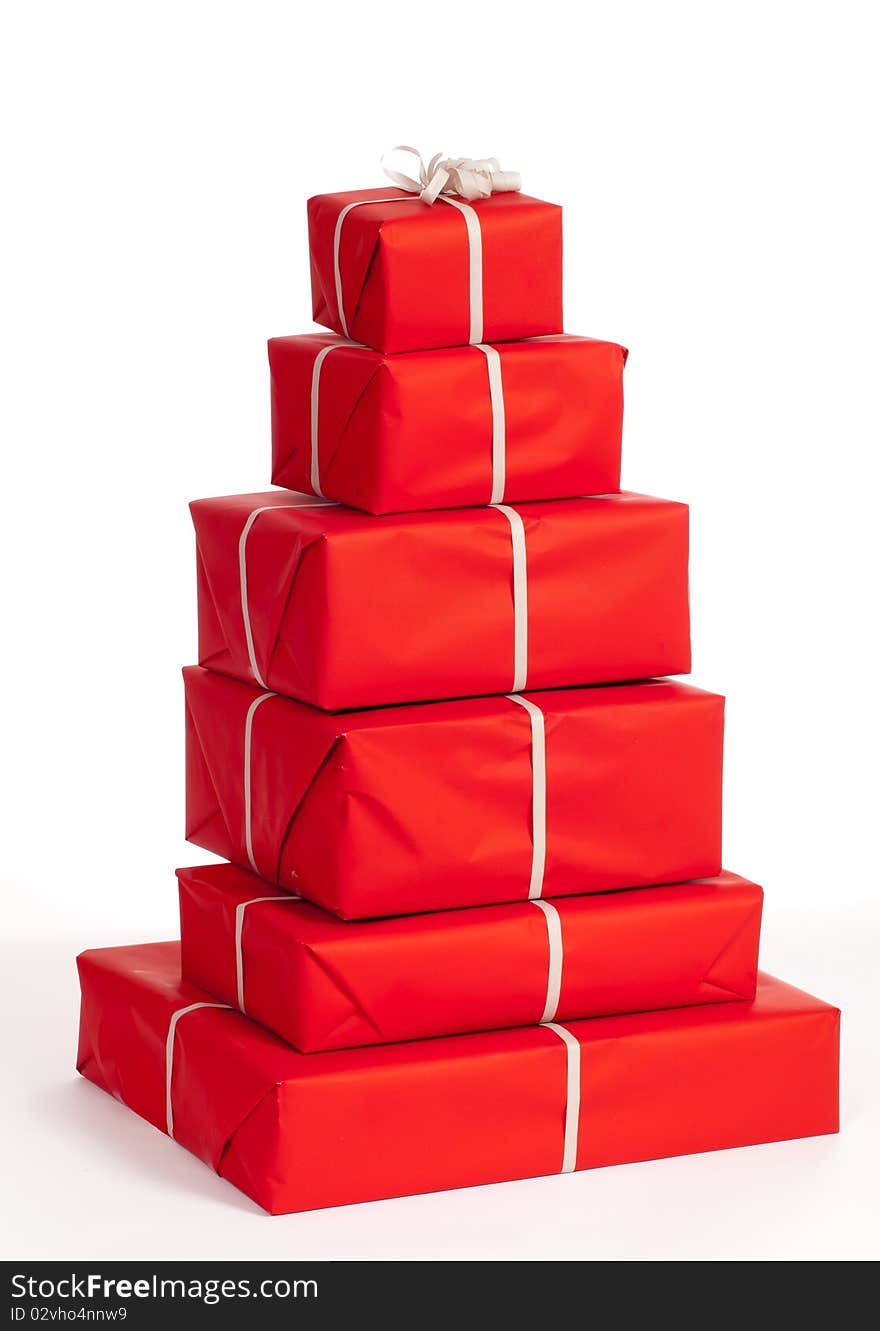 Group of giftboxes with white background