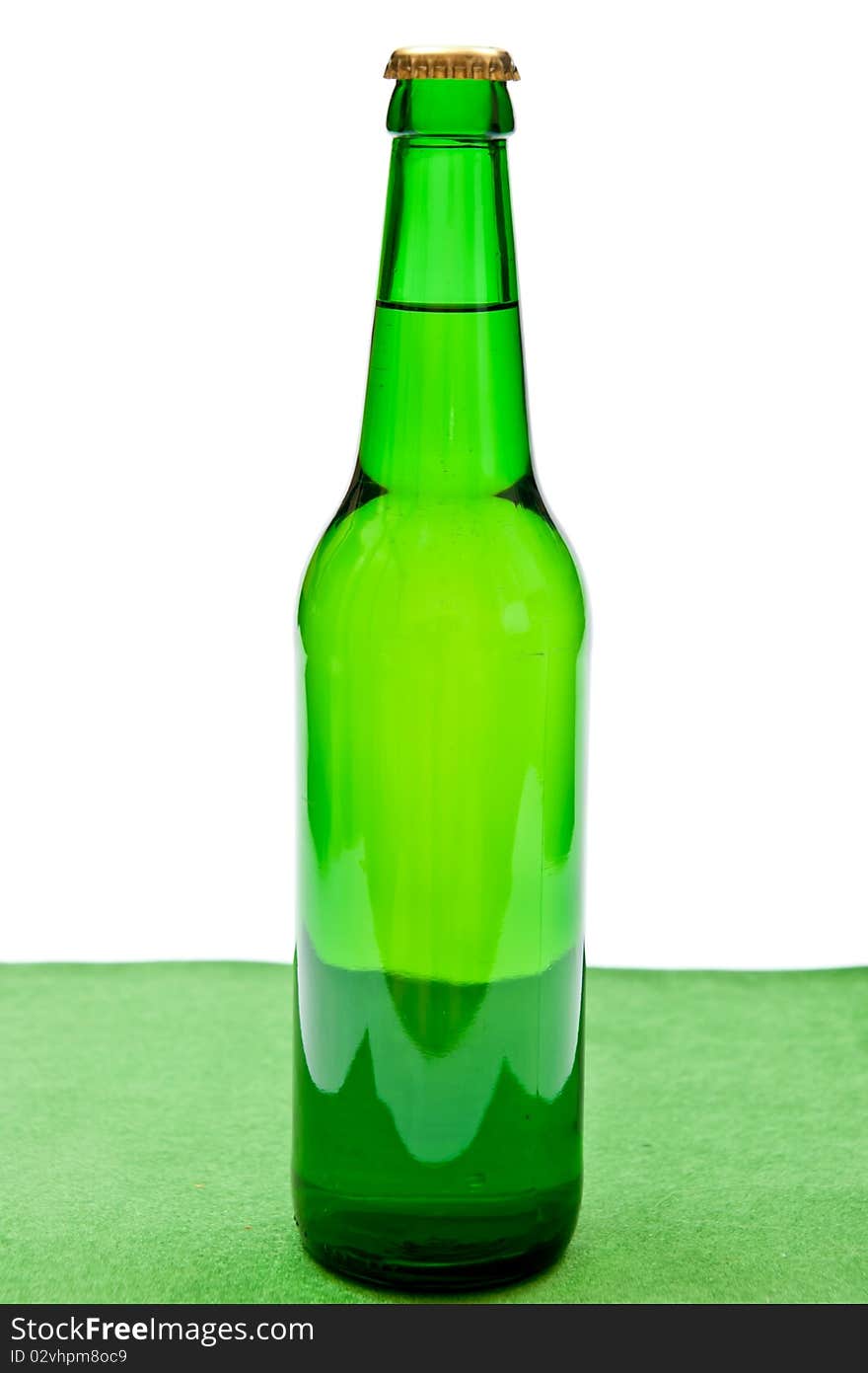 Beer in green bottle