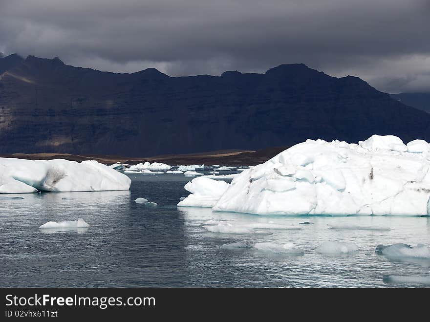 Iceland sky black ice