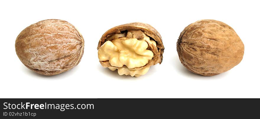 Three walnuts in a line