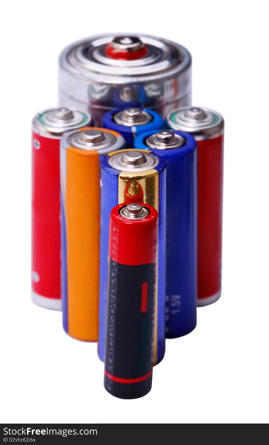 Group Batteries Isolated on white background