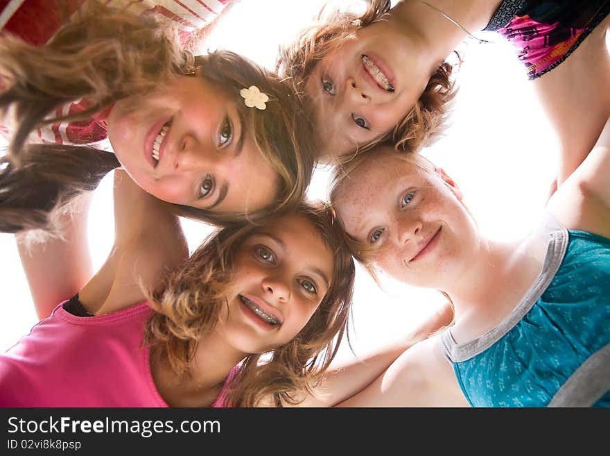 Group of young girls are having fun. Group of young girls are having fun