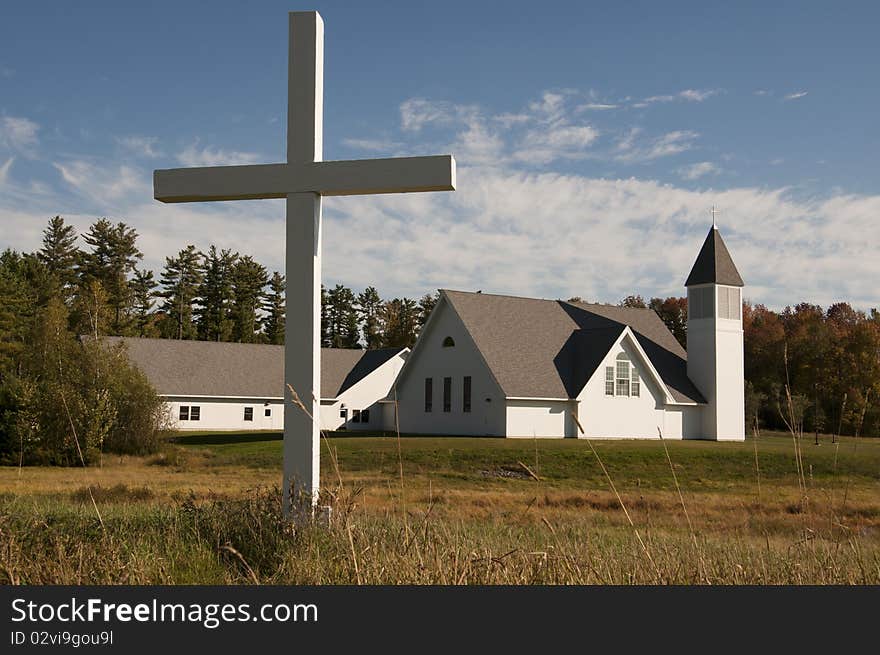 Cross in Front of Church