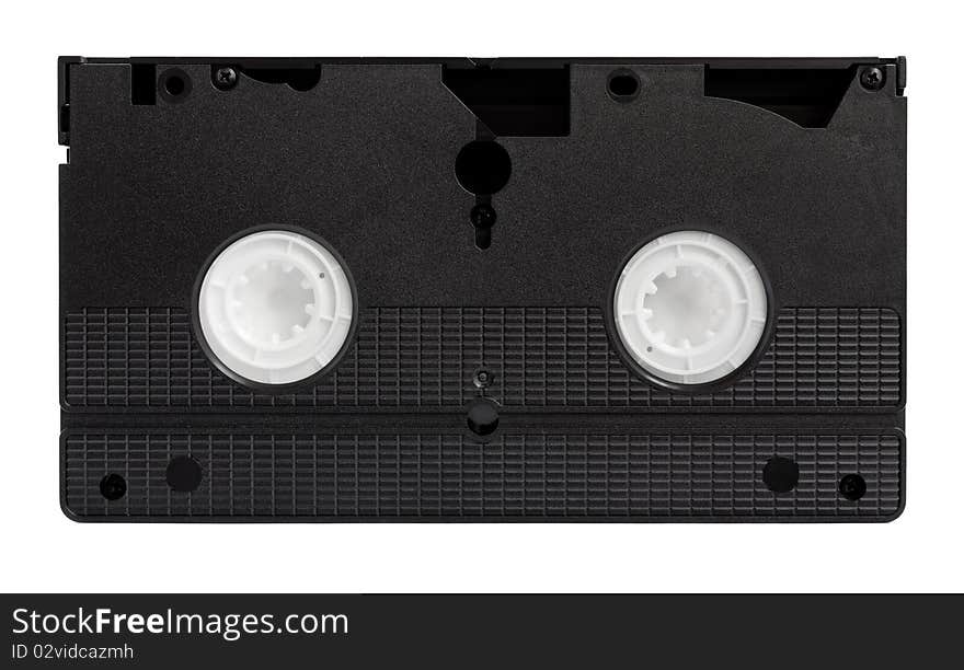 Old VHS Video tape isolated on white background. Old VHS Video tape isolated on white background