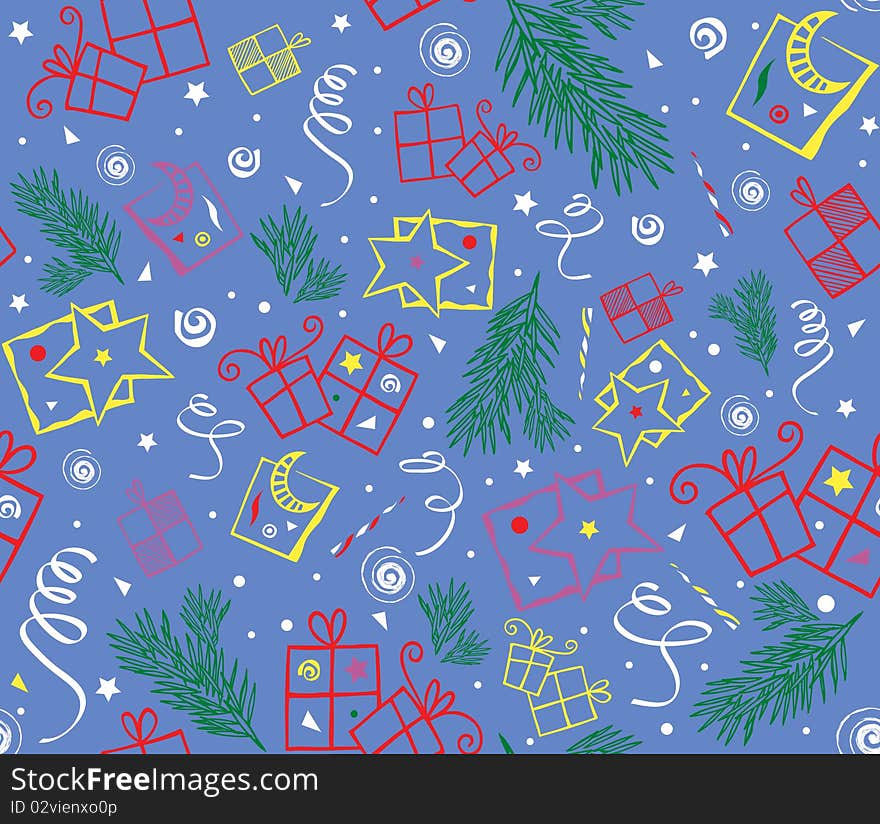 Christmas background seamless pattern - vector illustration