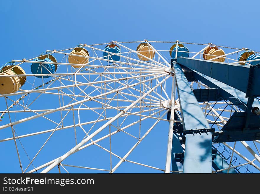 Part of a ferris wheel. Big observation wheel.