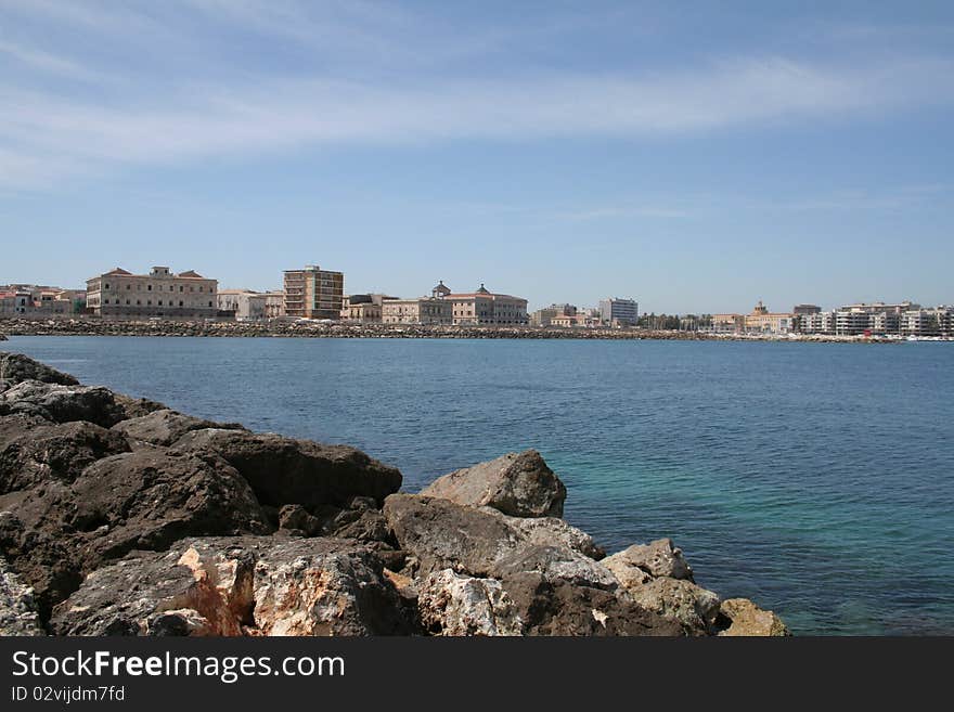 A shot of skyline of Siracusa in Sicily, Italy.