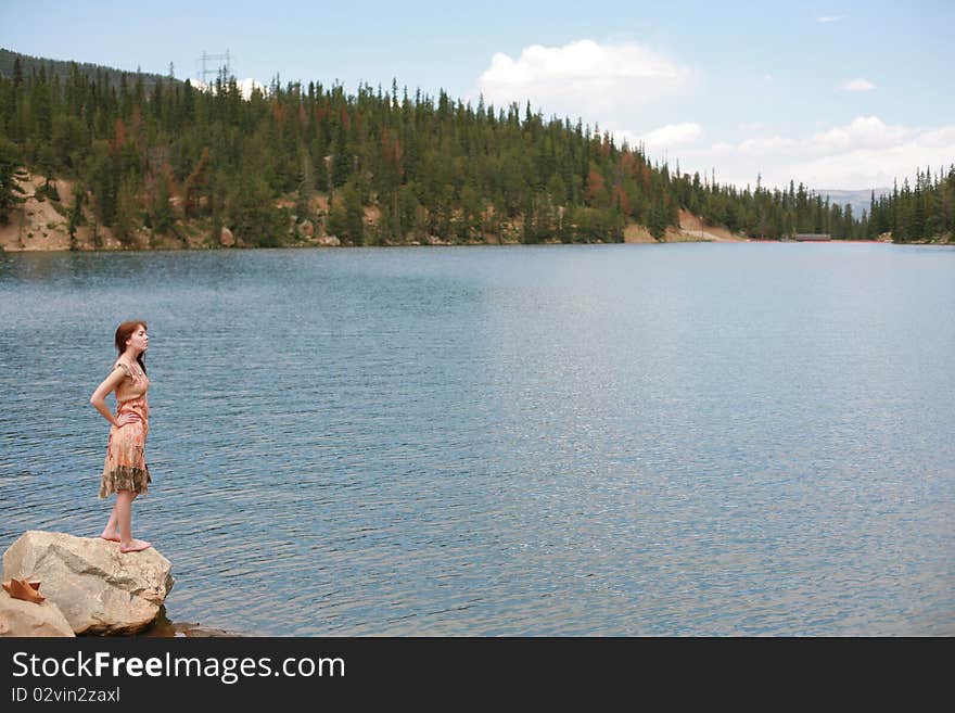 Young woman in the mountains. Young woman in the mountains