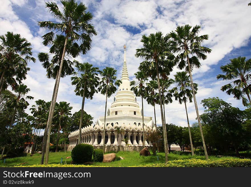 The white pagoda in thai temple