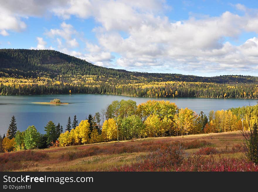 Lake in colorful autumn countryside. Lake in colorful autumn countryside