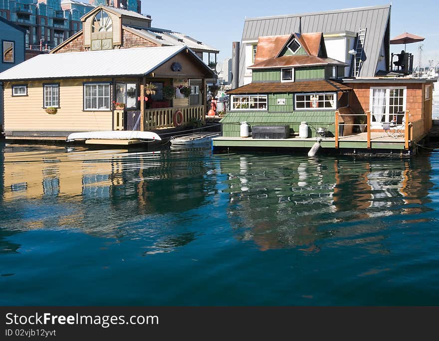 Marine village, also known as water village or float homes, perched on a small peninsula right in Victoria's harbour, offers spectacular waterfront views. Marine village, also known as water village or float homes, perched on a small peninsula right in Victoria's harbour, offers spectacular waterfront views.