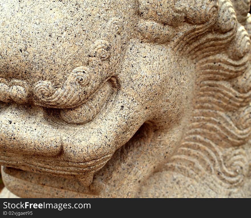 Close Up Shot Of Chinese Stone Dragon