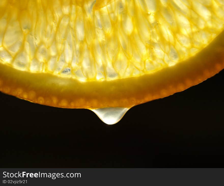 Close Up Shot Of Orange Slice