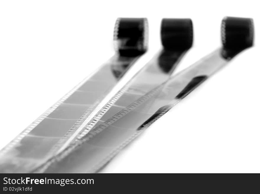 Black and white film strips isolated on white. Black and white film strips isolated on white