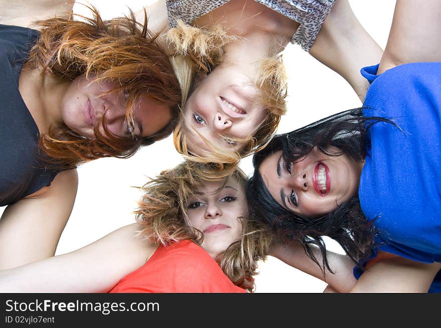 Few girls posing in a studio. Few girls posing in a studio