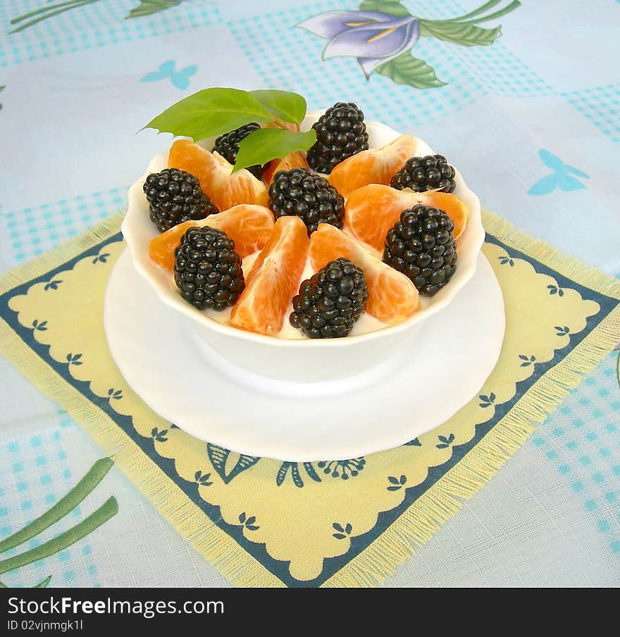 Fruit salad is shown in the picture. Fruit salad is shown in the picture.