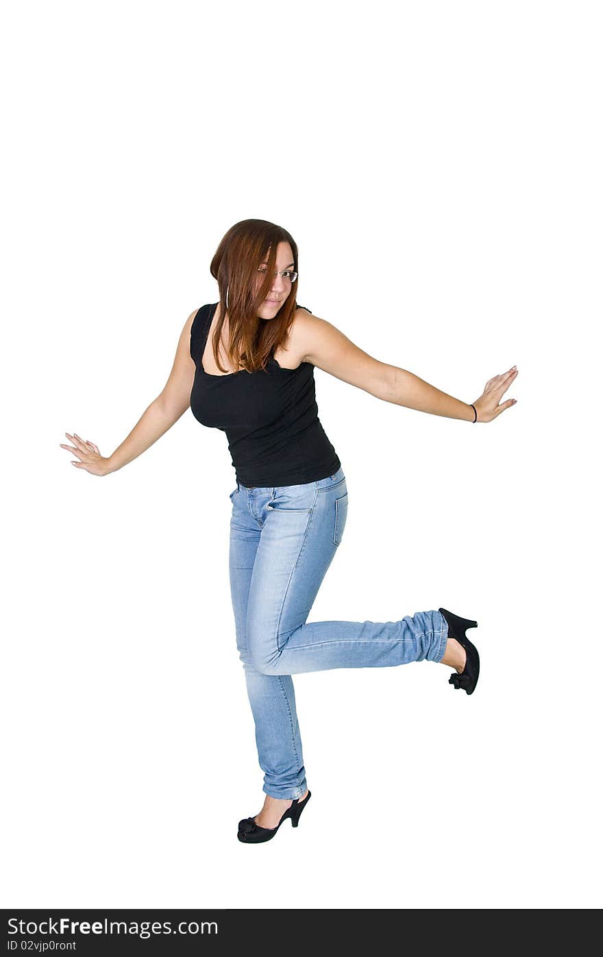 Cute young girl posing in studio. Cute young girl posing in studio