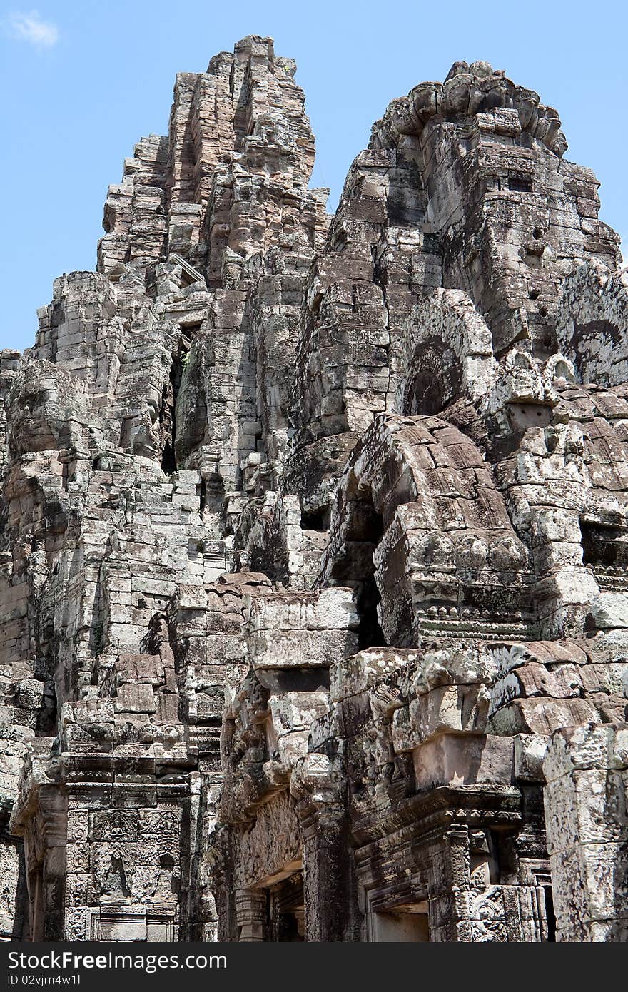 Bayon temple in Angkor, ancient building of Khmer in Cambodia