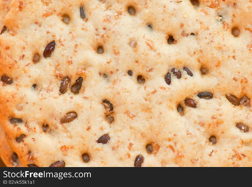 Whole grain crackers with bran and seeds. Whole grain crackers with bran and seeds.