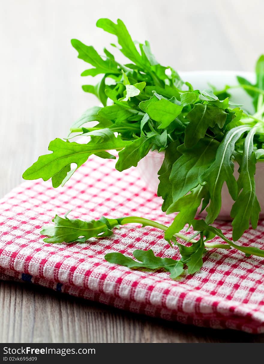 Arugula in bowl