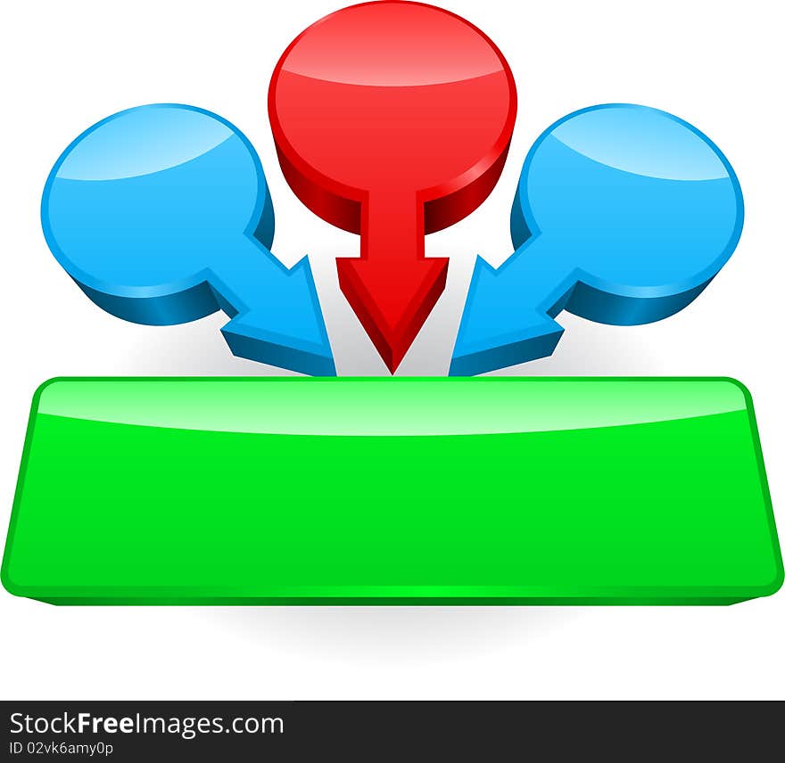 Scheme of the influence of three factors. Scheme of the influence of three factors