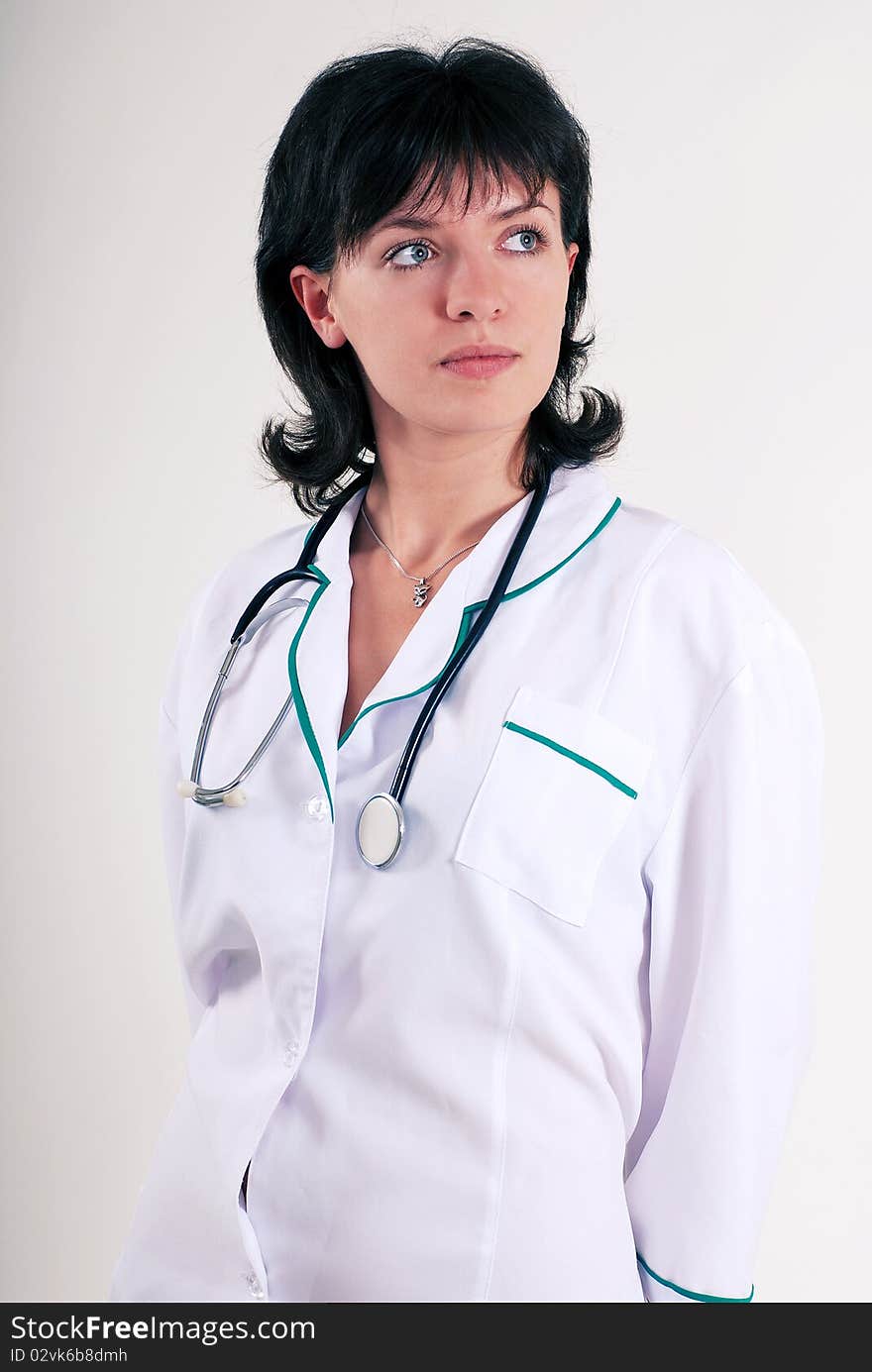 A female doctor with stethoscope