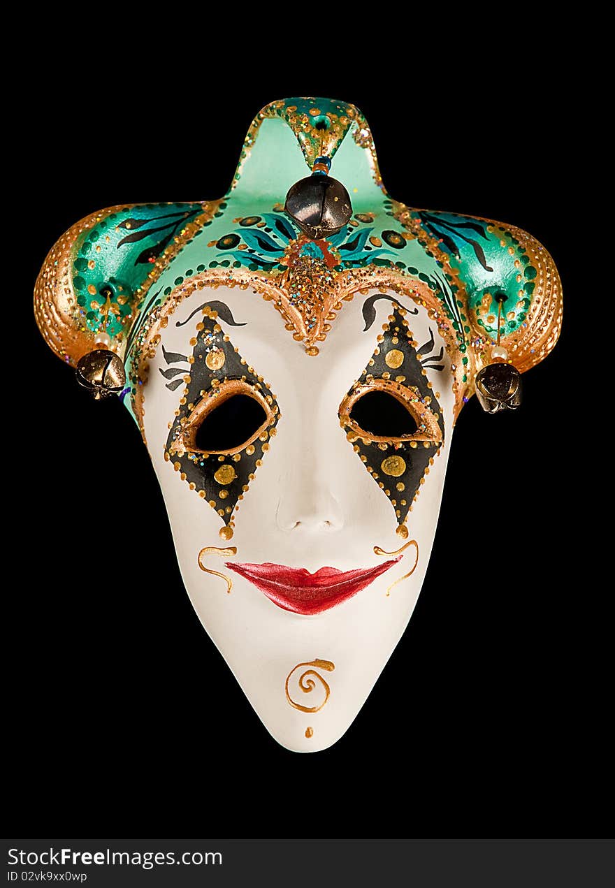 Italian Mask Isolated On Black