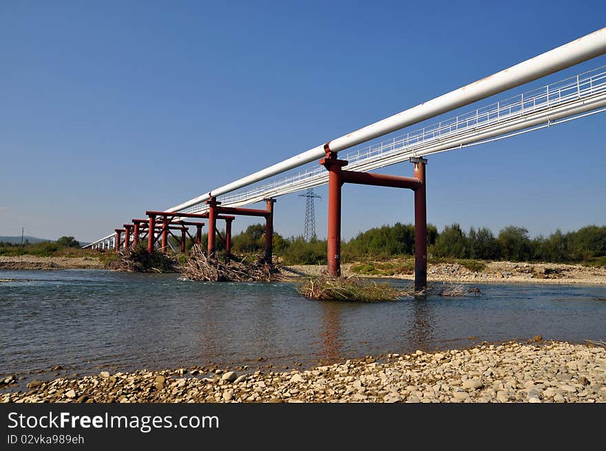 Transition Of Two Pipelines Through Mountain Small