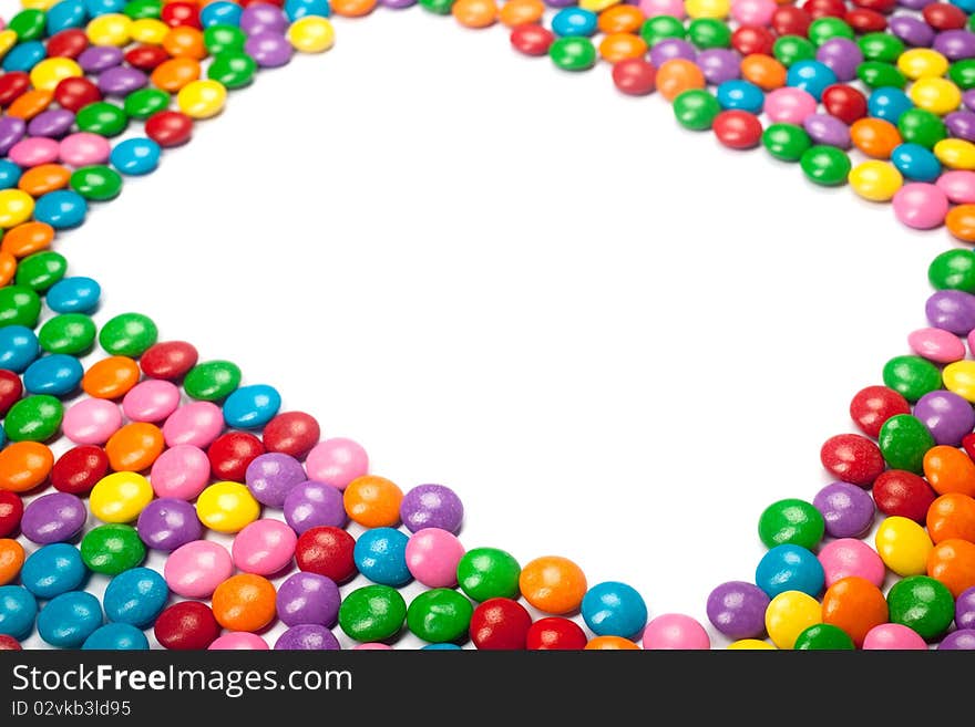 Colorful chocolate candy frames, great for backgrounds and design elements.