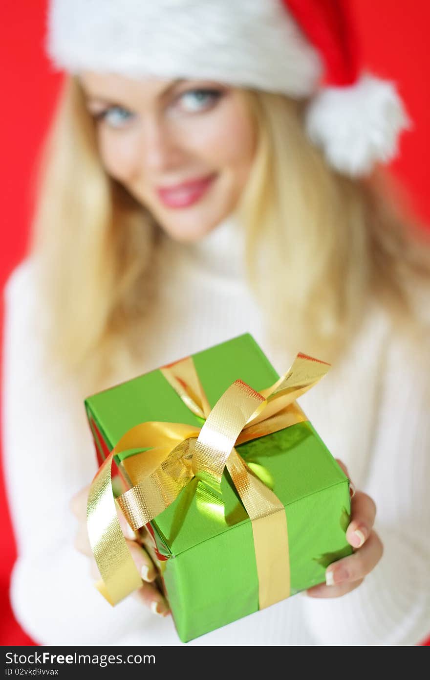 Girl holding a gift