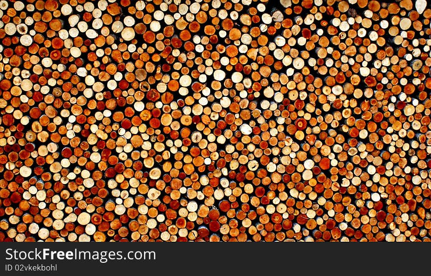 Wall Of Colorful Firewood