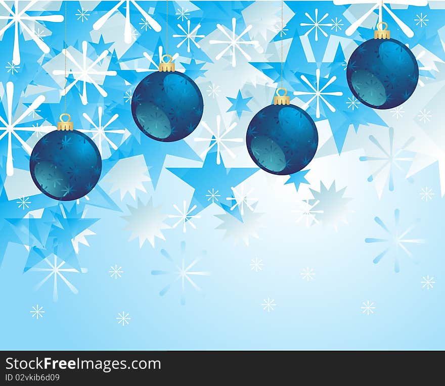 Blue bauble abstract christmas composition