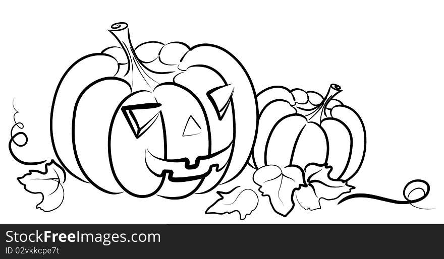 Vector graphic image of pumpins on white. Vector graphic image of pumpins on white