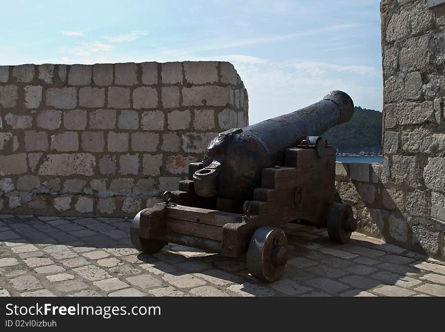 Old cannon in a fort