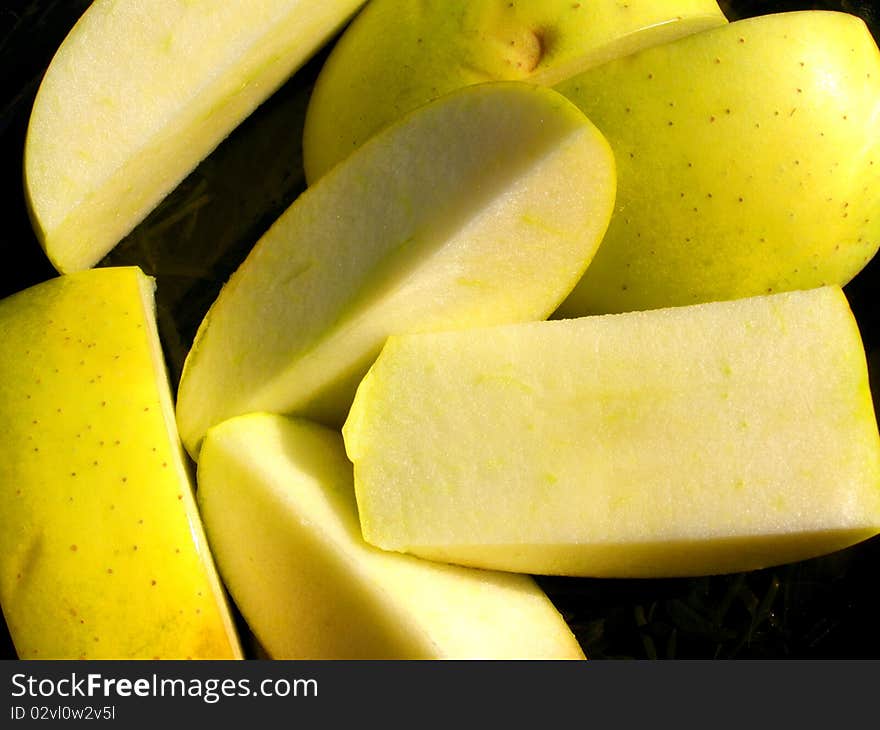 Detail photo of the sliced apple background. Detail photo of the sliced apple background