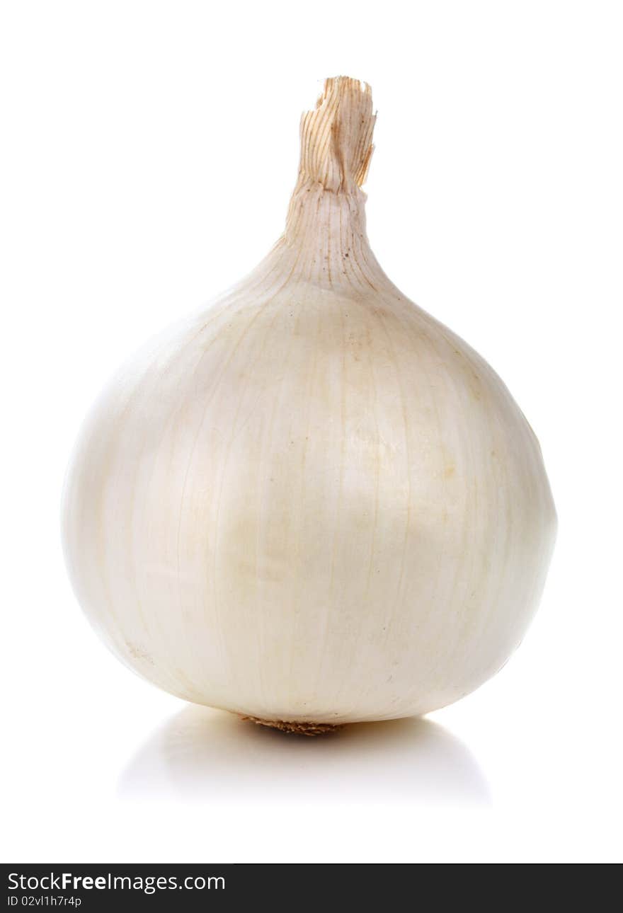 Healthy vegetable onion isolated on white background