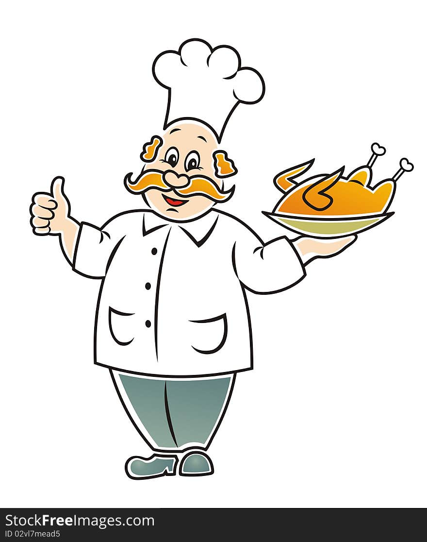 Funny cook. Image for design.