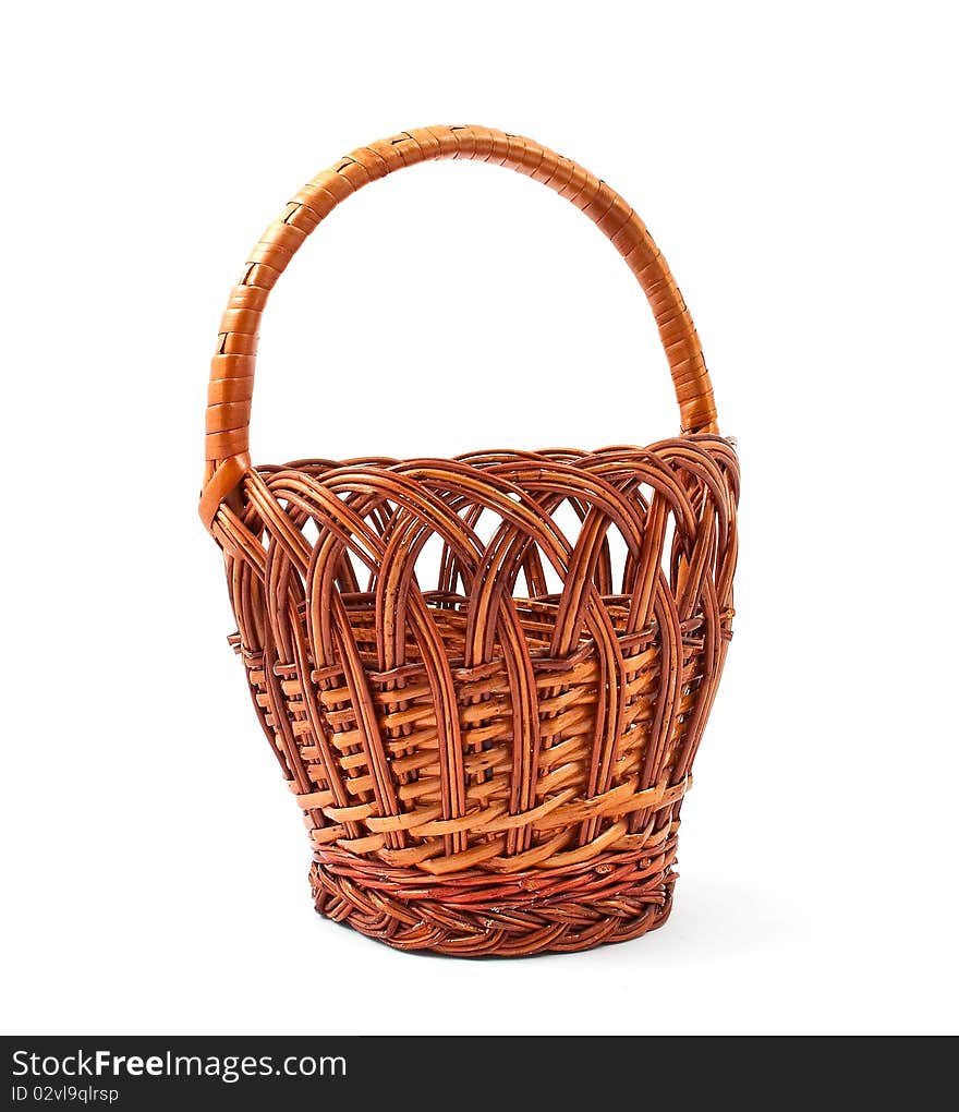 Wood basket on a white background