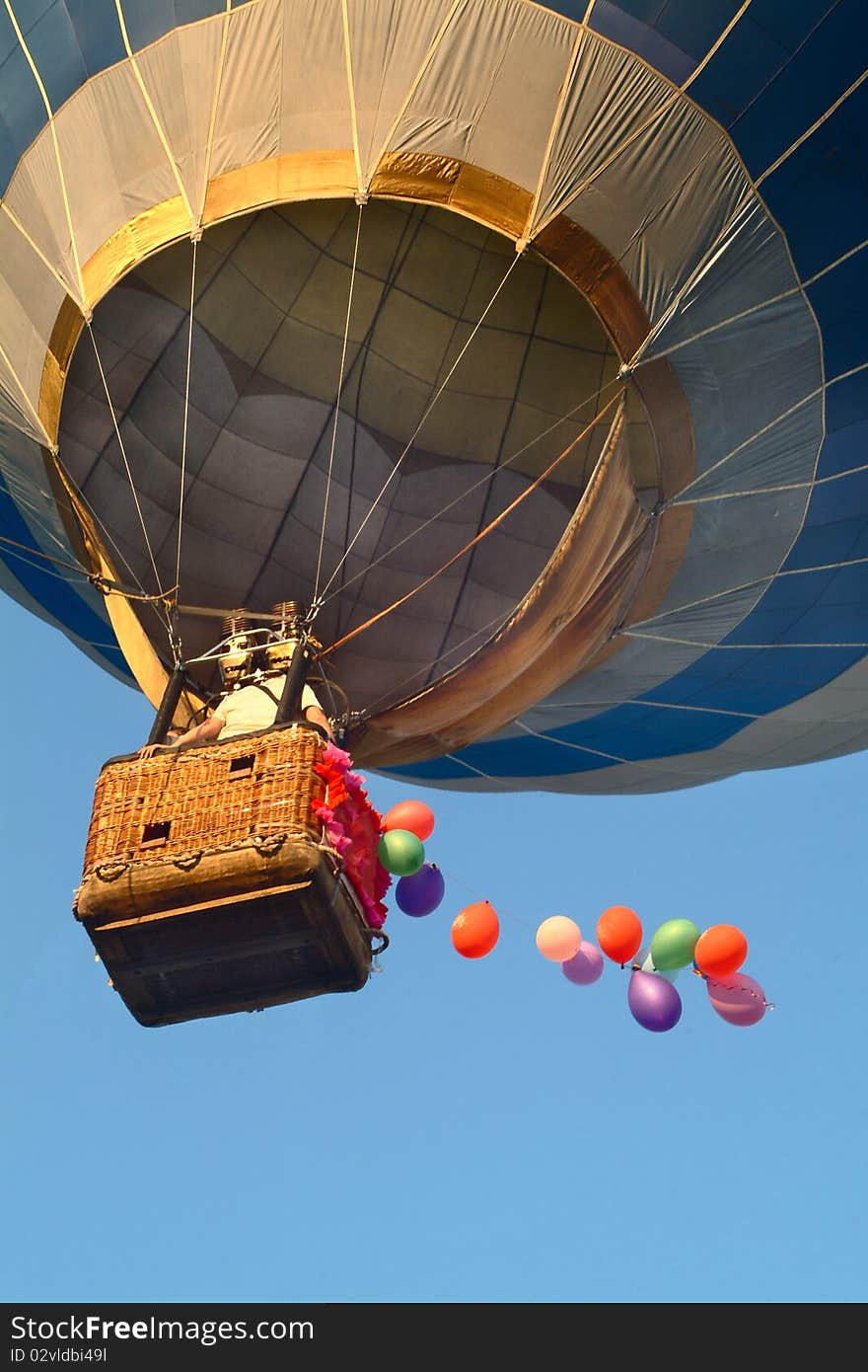 The aerial balloon in the ukrainian city Charkow.