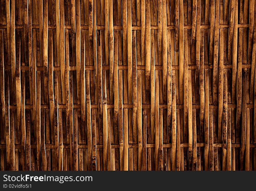 Close up of bamboo wall texture for background