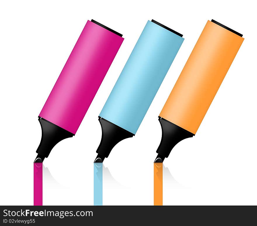 A colorful illustration of markers. A colorful illustration of markers