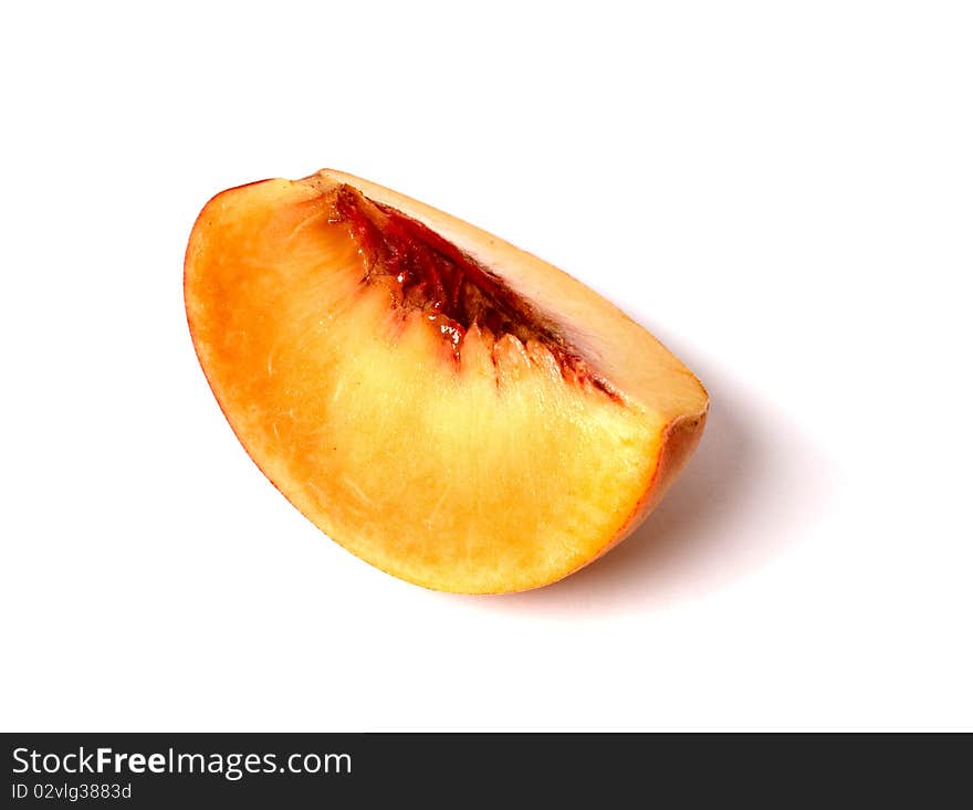 Peach isolated on white background