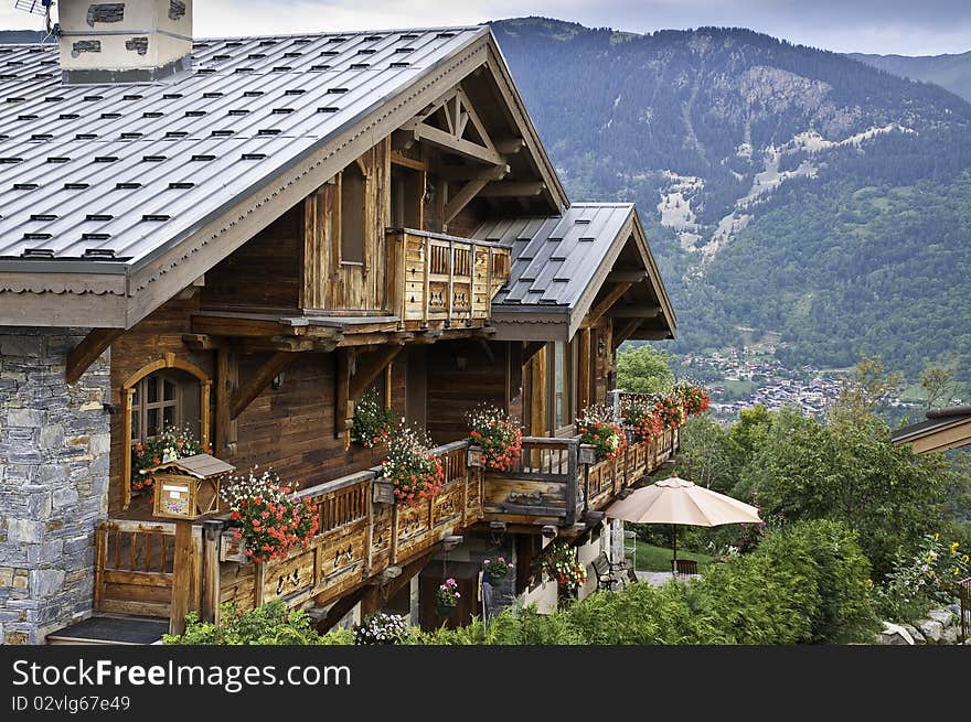 Typical Chalet in the French Alps. Typical Chalet in the French Alps