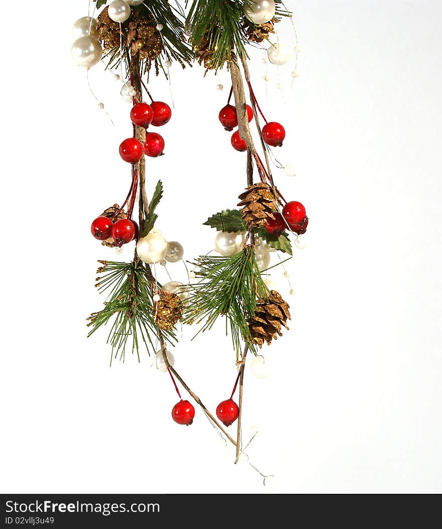 Christmas decoration on white background.