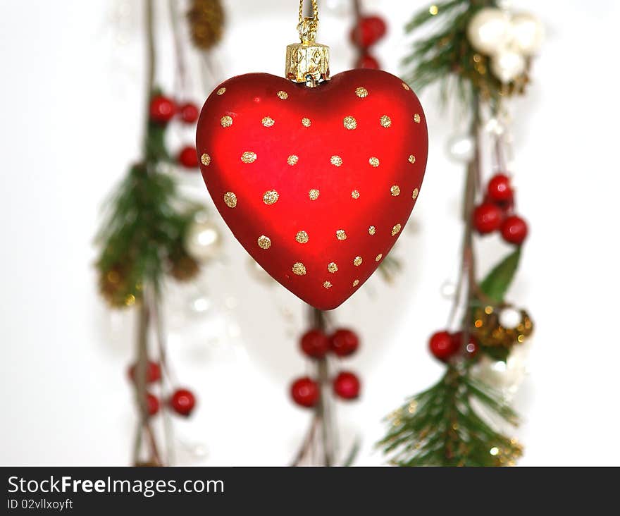 Christmas decoration on white background.