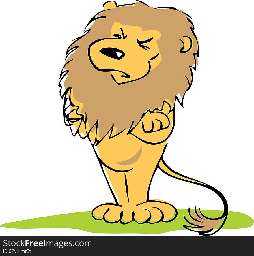 Insulted lion