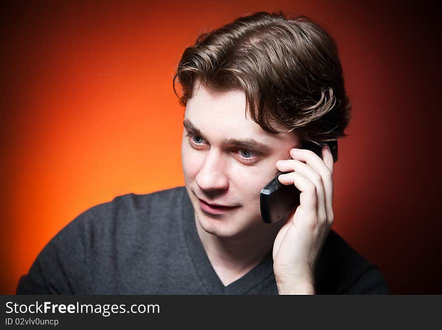 Young man on cellphone