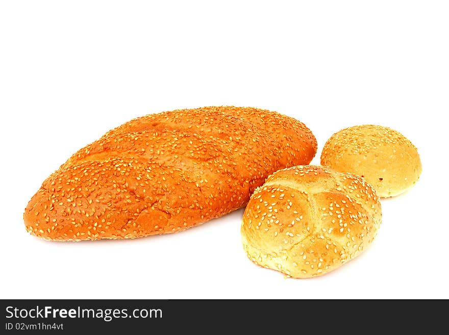 Fresh white bread isolated on white background