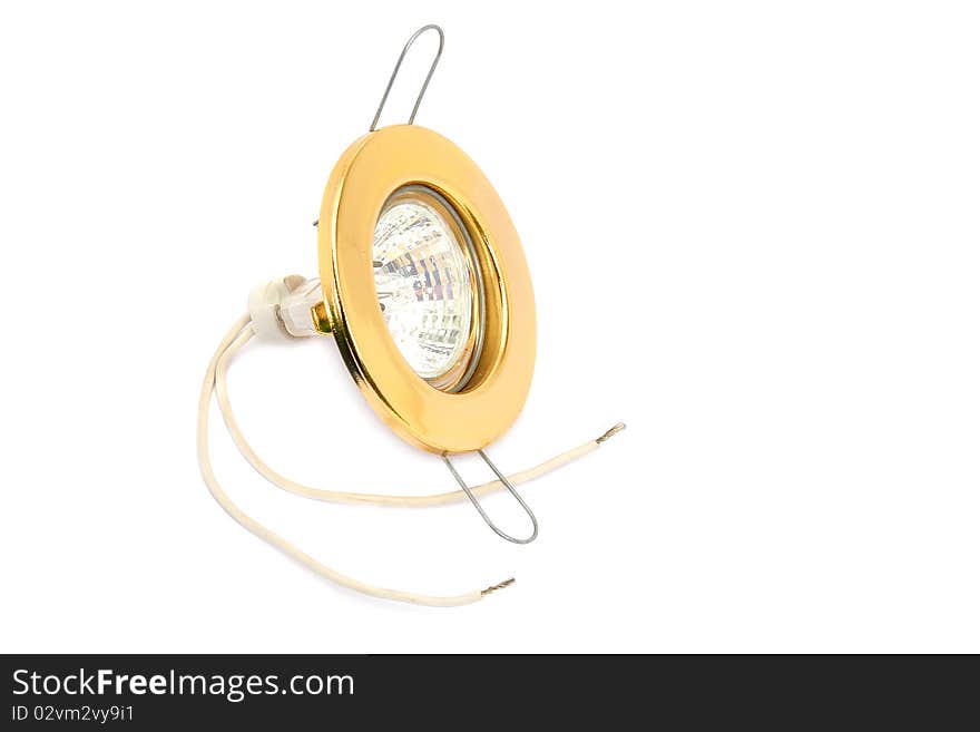 Small halogen lightbulb isolated on a white background